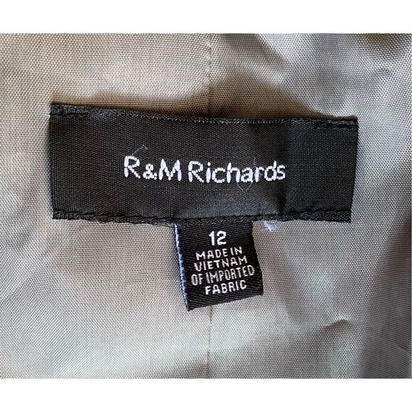 R & M Richards 2-Piece Dress/Jacket Gray Sz. 12 Office Easter Professional - Picture 10 of 11